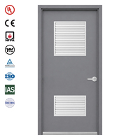 Porte coupe-feu en acier, résistance au feu 30 minutes, pour salles de serveur et salles de service, avec grille coupe-feu intégrée