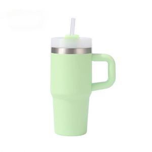 Gobelet isotherme à double paroi en acier inoxydable de 14 oz, revêtement poudré, design sportif, tasse à café avec paille, mini capacité, tasses à boisson sous vide - Product Image 2