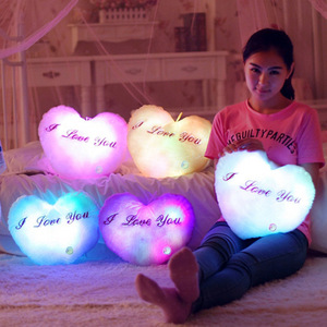 <span class=keywords><strong>Coussin</strong></span> en peluche lumineux en forme de cœur « Je t'aime » avec lumière LED, jouet en peluche pour enfants, cadeau de Saint-Valentin pour amoureux - Product Image 2