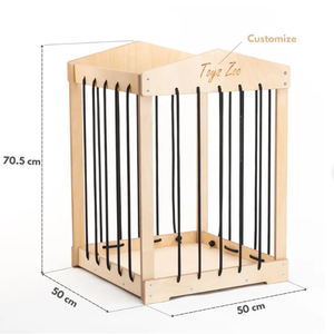 Boîte à jouets de luxe en bois moderne pour enfants Bacs de rangement pour jouets de pépinière Meubles de rangement empilables pour salle de jeux - Product Image 4