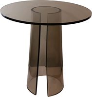 Table d'appoint en acrylique gris transparent, table basse moderne en acrylique, support de présentation, étagère de décoration, meuble en acrylique