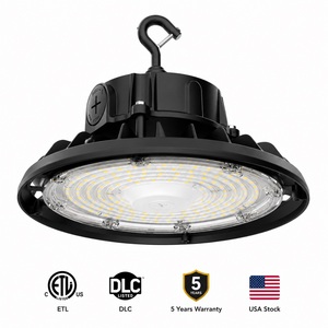 US Stock 200W 240W 300W 500W Aluminum For UFO High Bay Light IP65 Industrial Warehouse Hook Mount 0-10V 5-Year Warranty Sensor