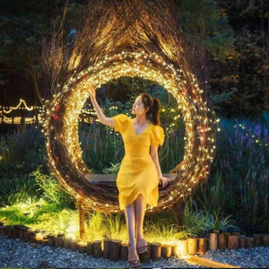 Chaise longue LED d'extérieur en rotin tressé, design hôtelier et <span class=keywords><strong>de</strong></span> plage, lit <span class=keywords><strong>de</strong></span> jour, pour jardin, modèle Nid d'oiseau, très tendance - Product Image 4