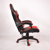 Chaise d'ordinateur de bureau de course personnalisée Chaise de jeu ergonomique inclinable en cuir noir et rouge