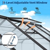 Serre de 6x8 pieds pour l'extérieur, serre en polycarbonate, grande serre en aluminium pour jardin extérieur, cour