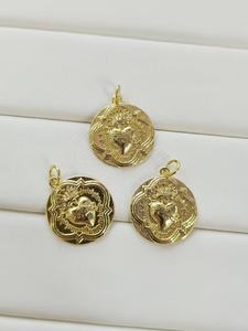 Pendentif coquillage plaqué or tendance CH-JDP1838, pendentif religieux Vierge Marie de San Benito avec zircon, accessoire collier <span class=keywords><strong>montre</strong></span> de poche - Product Image 6