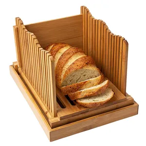 Bamboe Brood Slicer Houten Brood Snijplank Met Crumble Houder