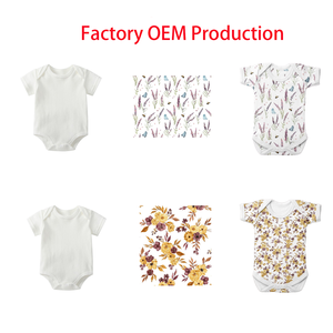 GOTS 인증 유기농 면 남여 공용 신생아 의류 여름 유아 바디 수트 아기 장난 꾸러기 주문 인쇄 단색 OEM 도매 - Product Image 3