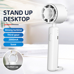 Nouveauté : Ventilateur de table électrique portatif pour l'été, 3 vitesses, 2000 mAh, rechargeable, mini ventilateur portable - Product Image 5