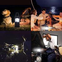 Lanterne de camping LED super lumineuse, portable, ABS, IP65, 5W, indispensable pour les situations d'urgence en extérieur, les intempéries, les pannes de courant, lampes de survie pliables, pêche