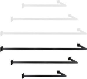 Barre en U noire en métal sur mesure pour mur en <span class=keywords><strong>ardoise</strong></span>, support mural en métal plat en forme de tube rectangulaire pour fixation de quincaillerie - Product Image 2
