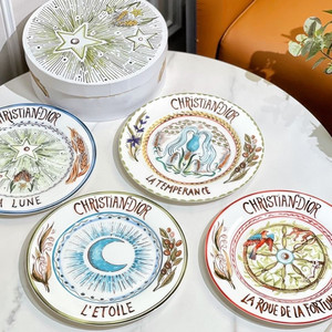 Vente directe d'usine Assiette à dîner en porcelaine <span class=keywords><strong>de</strong></span> Chine pour enfants avec motifs <span class=keywords><strong>de</strong></span> dessins animés représentant le soleil, la lune et les étoiles, un ensemble <span class=keywords><strong>de</strong></span> quatre assiettes - Product Image 2