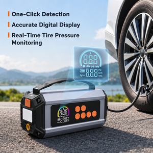 Arrancador de Coches Multifuncional, Inflador de Neumáticos, Compresor de Aire Portátil de 14.8V con Luz LED, Banco de Energía, Proveedor OEM ODM - Product Image 4
