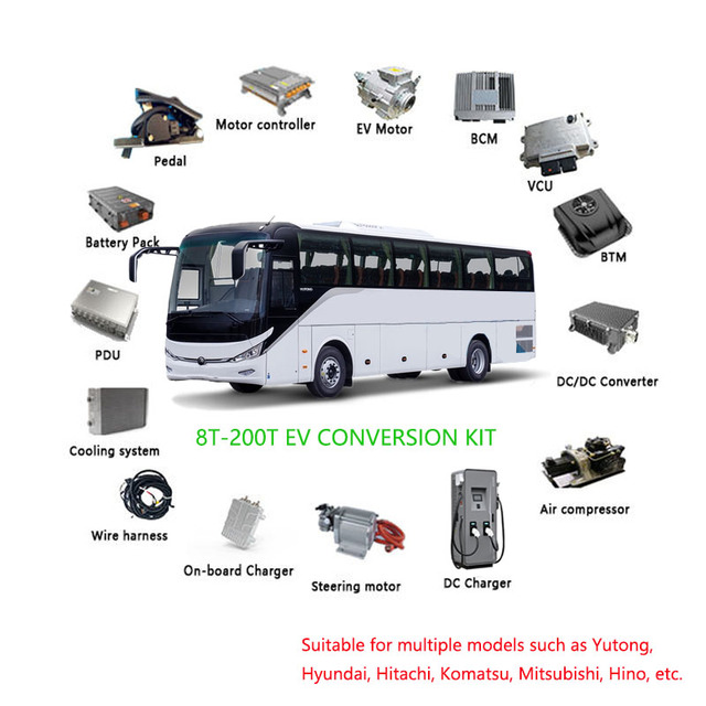 Hot Sale Integrated Motor Electric Bus Motor 80kw Electric Powertrain Ev Conversion Kit for Bus