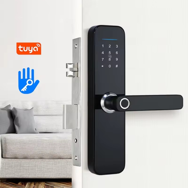 Home Electronic Smartphone APP TTlock Wifi Digital Tuya Smart Lock Fingerprint Door Lock Keyless Smart Door Handle Lock