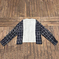 Chemise à Carreaux à Manches Longues Personnalisée avec Logo Graphique Imprimé Dtg, Cousu et Découpé, Chemise Décontractée en Coton, Manches Longues, T-shirt en Flanelle pour Hommes