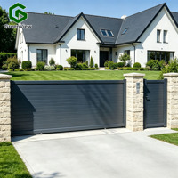 Portail coulissant en aluminium résistant aux intempéries, portail de clôture extérieur sur mesure, adapté aux cours familiales et aux parcs commerciaux