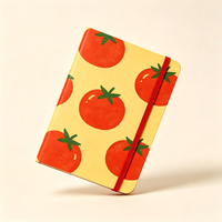 Carnet à couverture rigide personnalisé Kawaii A5 A6 motif tomate, journal mignon avec élastique carré pour cadeaux