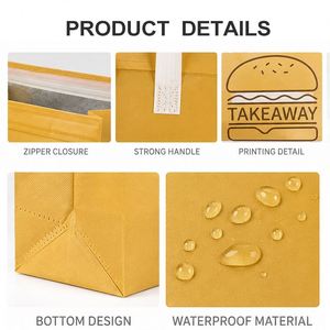 กระเป๋าเก็บความร้อนสำหรับส่งอาหารแบบมีโลโก้สั่งทำได้  ผู้ผลิต OEM ODM - Product Image 6