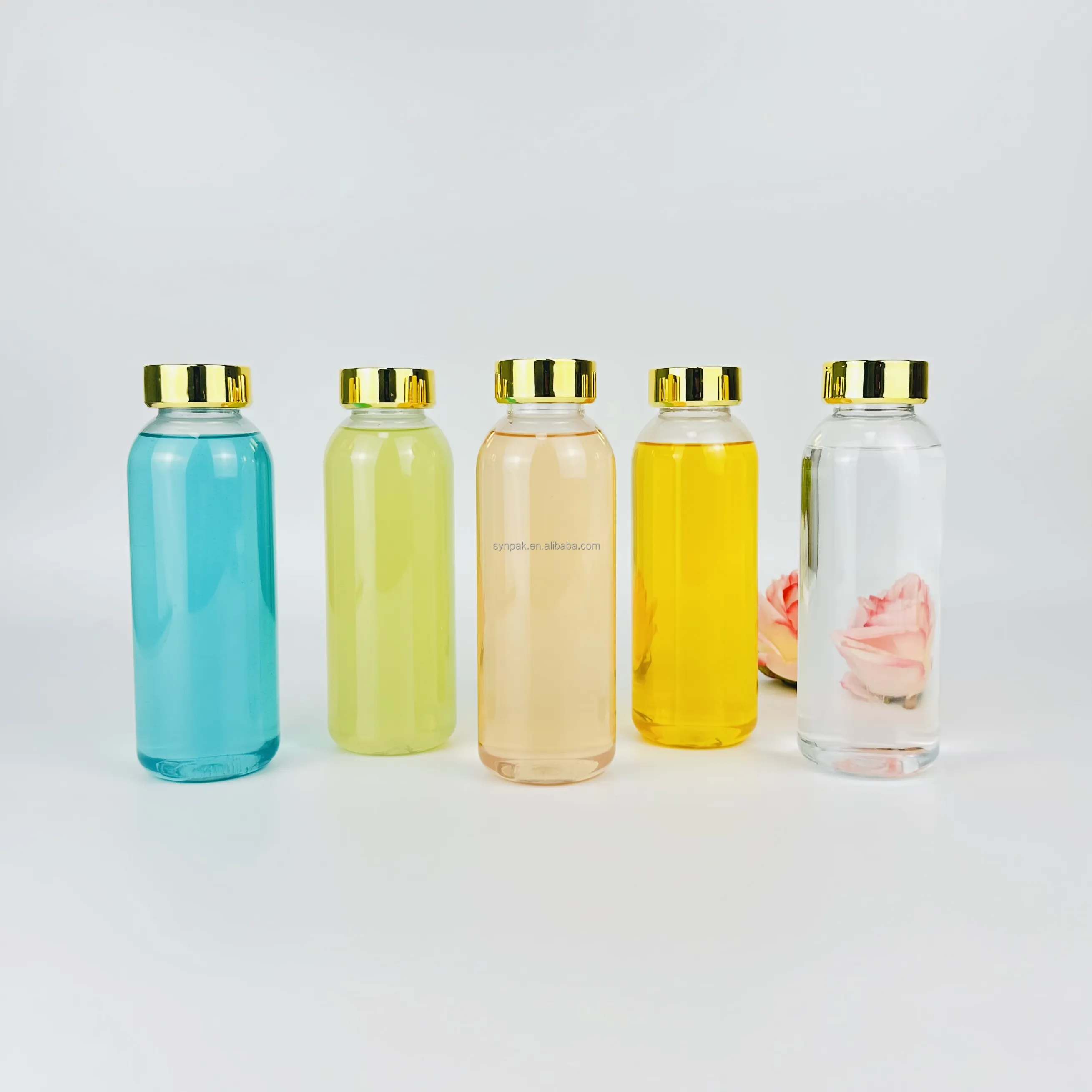 450ml Clear PET Plastic Juice Bottle with Screw Cap Seal Beverage Juice luxury Packaging