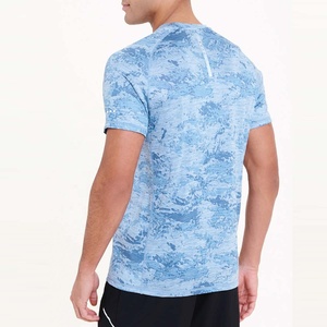 Colección de Verano, Camiseta Deportiva Básica para Hombre, con Logotipo en el Pecho Izquierdo, para Gimnasio, Entrenamiento, Fitness, 100% Algodón Jersey Transpirable - Product Image 2