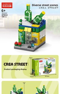 Blocs de construction de ville à petites particules pour enfants, modèle de construction urbaine en plastique ABS, compatibles avec les puzzles, jouets unisexes à assembler - Product Image 6