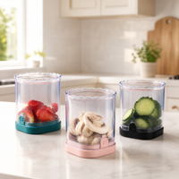 Smartpan Eco-vriendelijke handmatige bekersnijder voor fruit en groenten, roestvrijstalen messen, makkelijk schoon te maken, aardbeien, druiven, kersentomaten