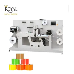 Fustellatrice rotativa semiautomatica completa con macchina da taglio per etichette a colori di riavvolgimento di taglio con riavvolgitore a torretta