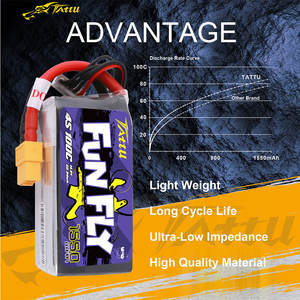 Batterie Lipo <span class=keywords><strong>TATTU</strong></span> <span class=keywords><strong>FUNFLY</strong></span> 1300mAh 1550mAh 1800mAh 3S <span class=keywords><strong>4S</strong></span> 6S 11.1V 14.8V 22.2V 100C avec connecteur XT60 pour drone FPV taille 250 230 210 180 - Product Image 6