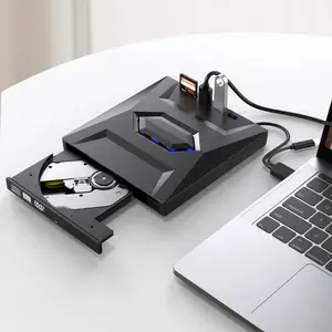 أحدث محرك أقراص بصري خارجي متعدد الوظائف 3.0USB/النوع 3-in-1 لمسجل الأقراص المضغوطة ومشغل الأقراص