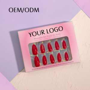 Özel etiket uzun gerçek el yapımı Salon jel basın çivi kare çivi sahte yapay tırnaklar fransız oje basın Ons - Product Image 1