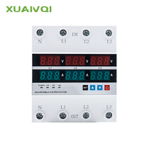 Relais de surveillance de tension triphasé 100A sur rail DIN 220/380V, protecteur de tension automatique contre les surtensions et les sous-tensions avec certification CE CB