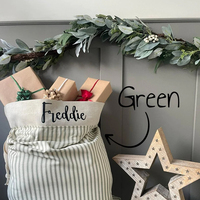 Großhandel Meistverkauftes Langlebiges Umweltfreundliches Besticktes Santa-Design Blanko Rot Gestreiftes Polyester-Canvas Anpassbare Größe Weihnachten