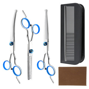 Pet Grooming Scissors Set Stainless Steel Thinning Shears Curved Straight For Cat Dog Trim Multifunctional Grooming Tools - Product Image 2