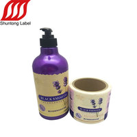 Emballage de shampooing de bouteille d'étiquette étanche privée, impression d'étiquette de bouteille personnalisée