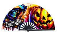 Éventail pliant personnalisé d'Halloween de 33cm Modèle peint en bambou de style promotionnel de musique classique pour la décoration de la maison Cadeau d'affaires