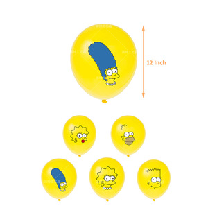 Artículos para Fiesta de los Simpson, Set de Cumpleaños de los Simpson, Incluye Pancarta de Feliz Cumpleaños, Adornos para Pastel, Globos Retro para Niños - Product Image 5