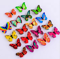 Veilleuse Papillon Coloré Adhésive, Lampe Murale Décorative LED, Papillon Lumineux