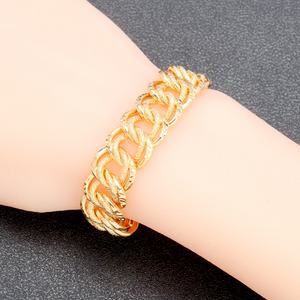 JXX Fashion Design 24K Gold Plated Miami Chain Iced Out Hip Hop Cuban Chain <b>Bracelet</b> and Necklace Brass Jewelry - Product Image 5