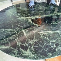Moderner großer blumen grüner Luxus-Esstisch Runde Massivholz beine 2-Sitzer High-End Feel Home Wohnzimmer