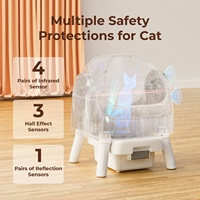 Bac à litière pour chat intelligent automatique à grande capacité et design ouvert |   Contrôle des odeurs, plastique écologique, facile à nettoyer et à installer