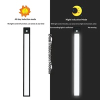 Lampe LED ultra-fine pour armoire, à détection de mouvement, avec charge sans fil et bande magnétique, en plastique