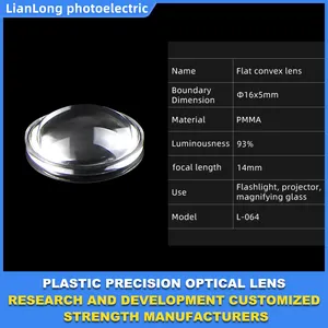 Fabriek Aanpassen Focusseren Led Convexe Lens Zaklamp Projector Lens Pmma Optische Focus Projector Lens