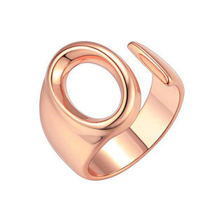 Anillo abierto Ajustable con letra inicial para mujer y hombre, joyería con alfabeto, chapado en oro de A Z - Product Image 2