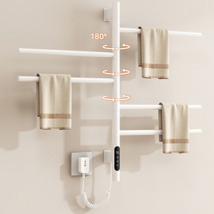 <span class=keywords><strong>Porte</strong></span>-serviettes chauffant électrique rotatif <span class=keywords><strong>pour</strong></span> salle de bain en acier inoxydable 304 - Product Image 3