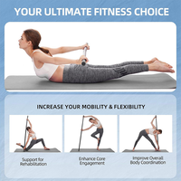Bâton d'exercice de mobilité pour le yoga, 151 cm, réglable, en métal, acier inoxydable, poignées en mousse, couleur personnalisable, pour la musculation