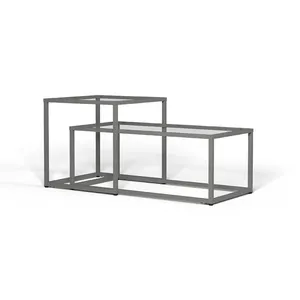 Cheap Price Bedroom Small Glass Combination Tea Table Small Display Table For Bedroom Grey Color