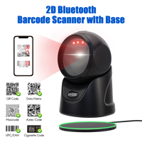 Escáner de Códigos de Barras 2D Inalámbrico de Alta Velocidad con Bluetooth, Sensor Automático, Batería de 2600 mAh y Base de Carga