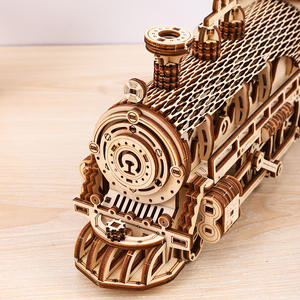 Puzzle 3D en bois Locomotive à vapeur, Nouveau jouet éducatif transfrontalier à monter soi-même pour garçons et filles, Ornement de bureau, Cadeau - Product Image 5