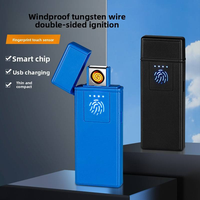 Briquet électronique USB classique en plastique, rechargeable et coupe-vent - Allumeur durable et écologique pour les voyages et l'utilisation de cigarettes